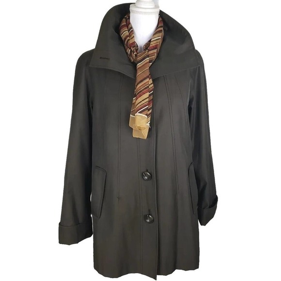 Gallery ~Woman Size M~ Chocolate/Brown Trench Coat All Season Button-Up, Lining - Picture 7 of 14